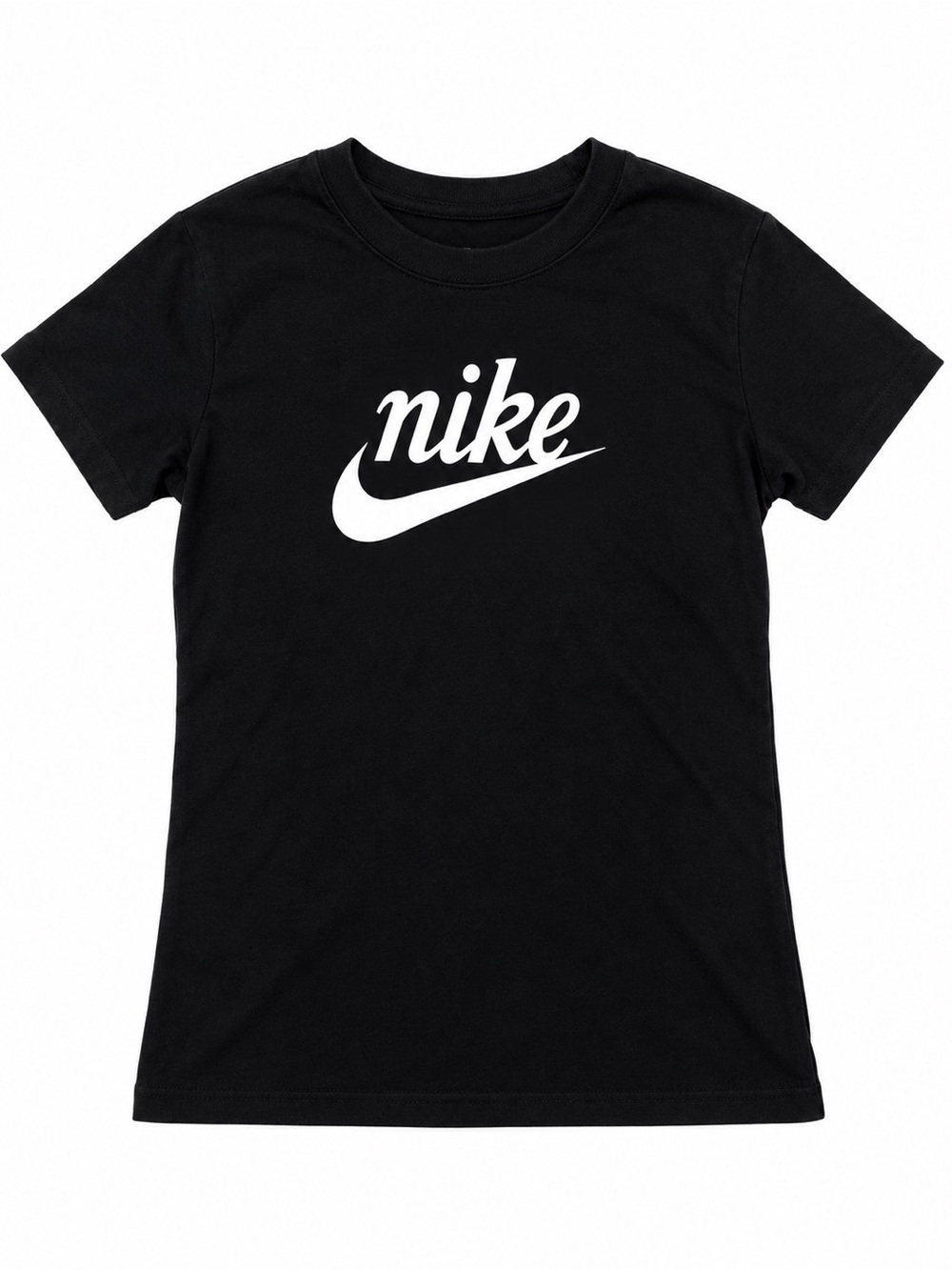 Nike Black Short Sleeve Tee with White Swoosh Logo